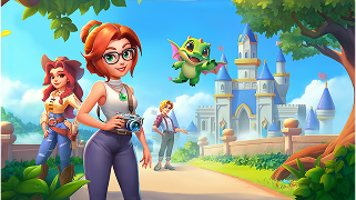 girls, dragons near the castle